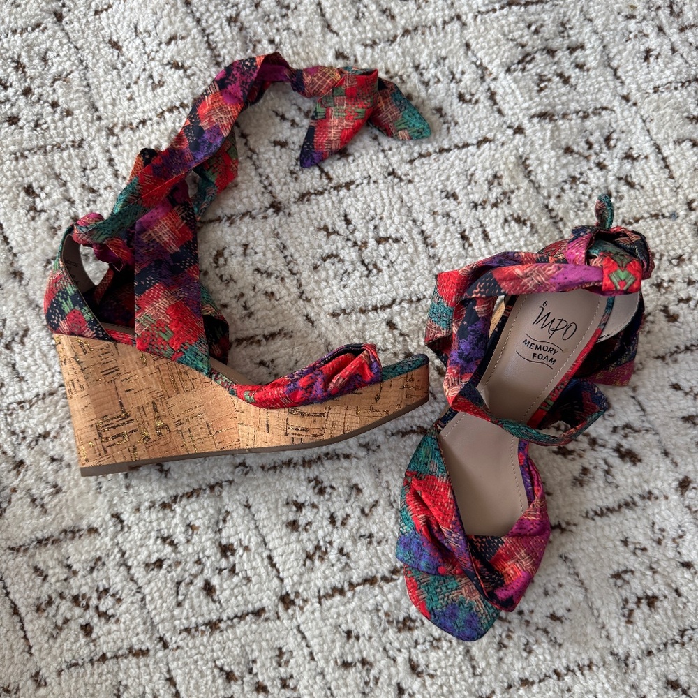 Ankle Wrap Wedge Sandals 7.5